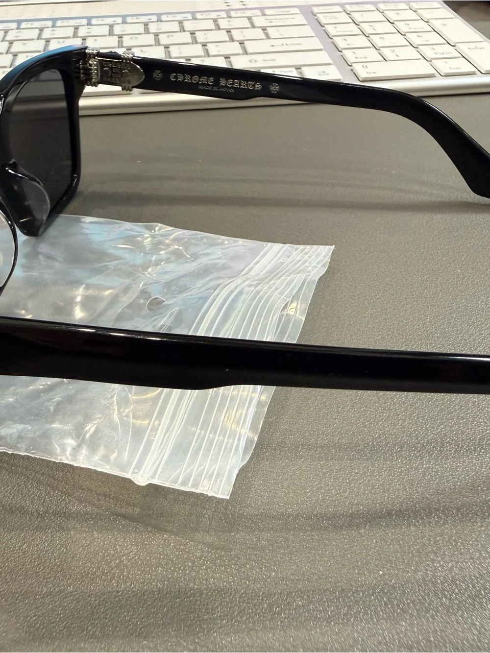 Chrome Hearts Black Thick Square Sunglasses